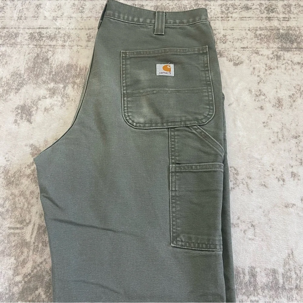Carhartt Men's Rugged Relaxed Fit Olive Green Cargo Carpenter Pants 34x32 - Picture 11 of 12